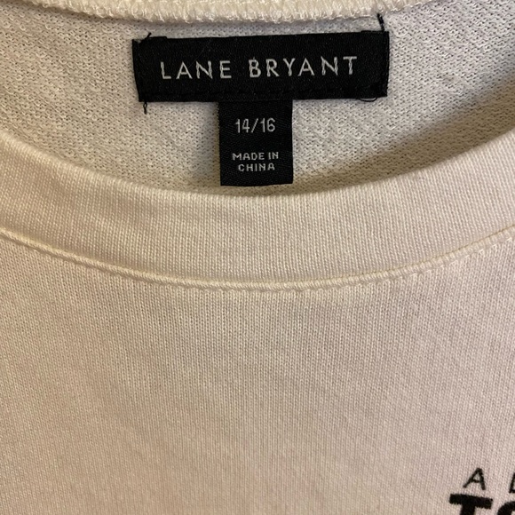 Lane Bryant ladies cream long sleeve sweatshirt “All in this Together” - Picture 7 of 11